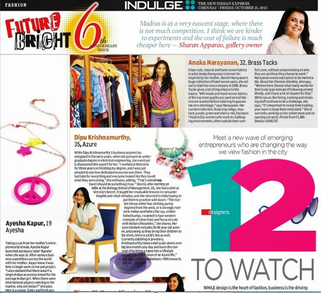 New Indian Express 6th Anniversary feature Jewels of Sayuri